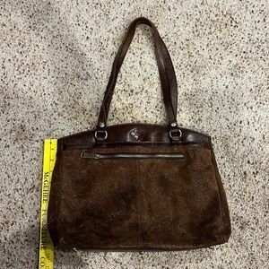 Patricia Nash leather and fabric shoulder bag